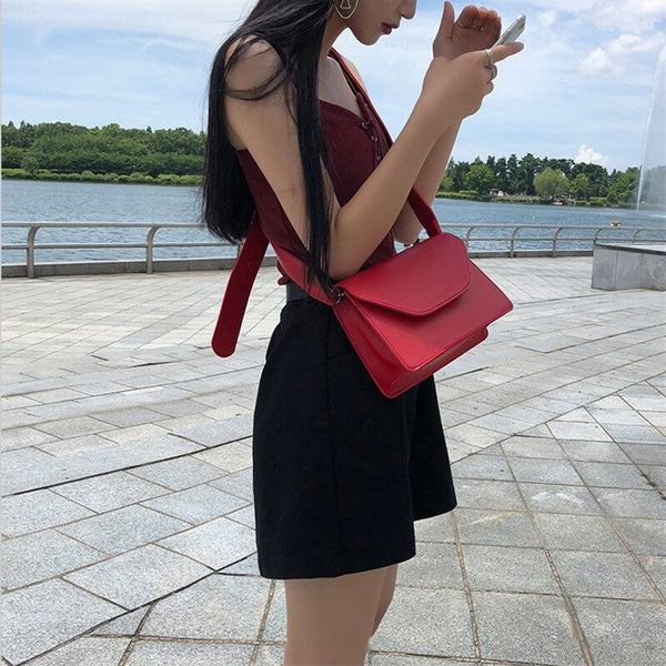 Women Wide Buckle Strap Crossbody Mini Shoulder Bag