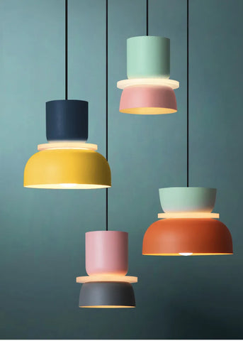 Nordic Multicolor Macaron Hanging Lamp E27 Decor Pendant Light