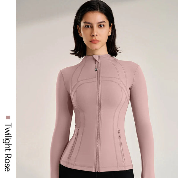 Women Slim Fit Yoga Jacket Elastic Fitness Top