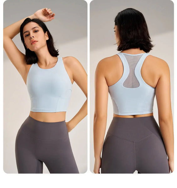 Women Running Sports Bra Elastic Crop Top