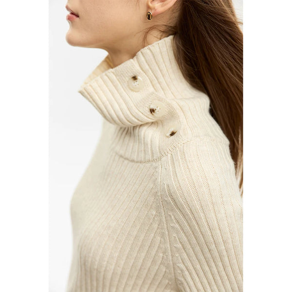 Women Turtleneck Pullover Raglan Sleeve Sweater