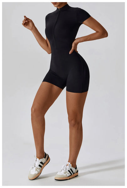 Women One-Piece Fitness Training Mid-Thigh Bodysuit