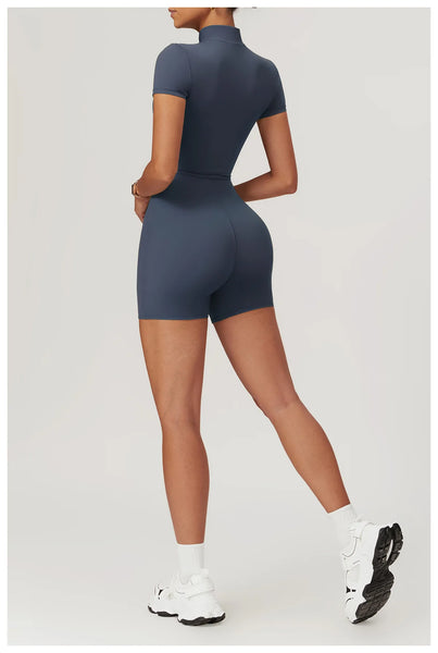 Women One-Piece Fitness Training Mid-Thigh Bodysuit