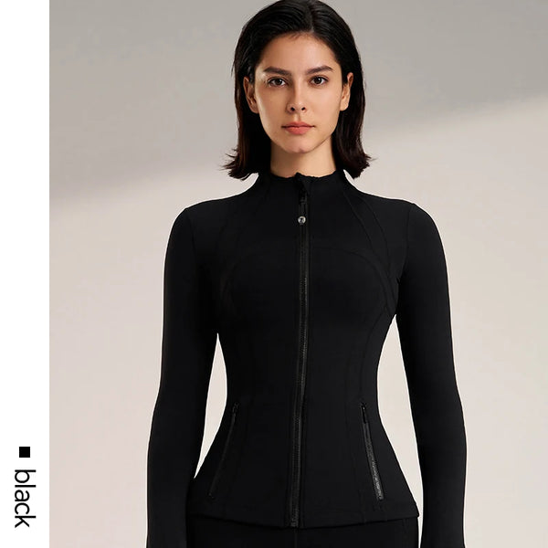 Women Slim Fit Yoga Jacket Elastic Fitness Top