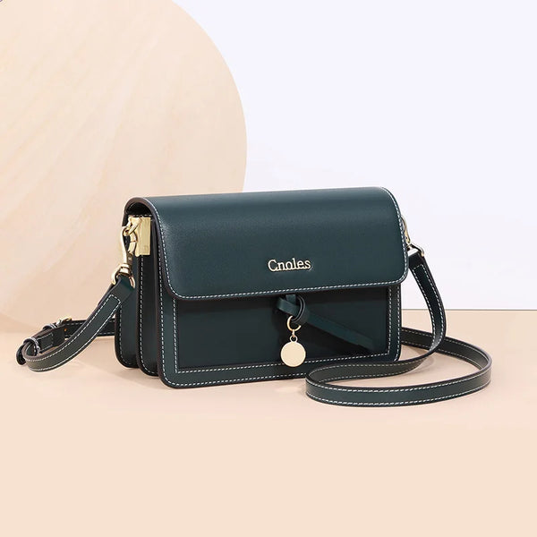 Women Genuine Leather Retro Small Handbag Phone Purse