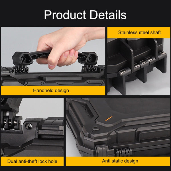 Tactical Gun Safety Hard Shell Carry Case Foam Padded Pistol & Equipment Storage Box 12.6in