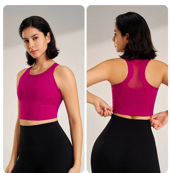 Women Running Sports Bra Elastic Crop Top