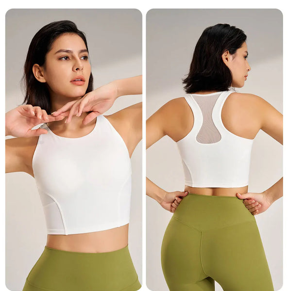 Women Running Sports Bra Elastic Crop Top