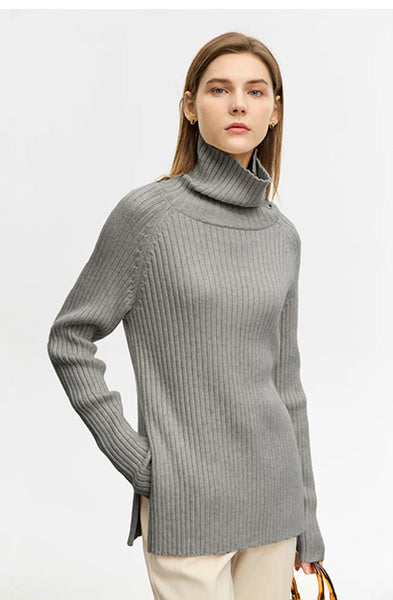 Women Turtleneck Pullover Raglan Sleeve Sweater