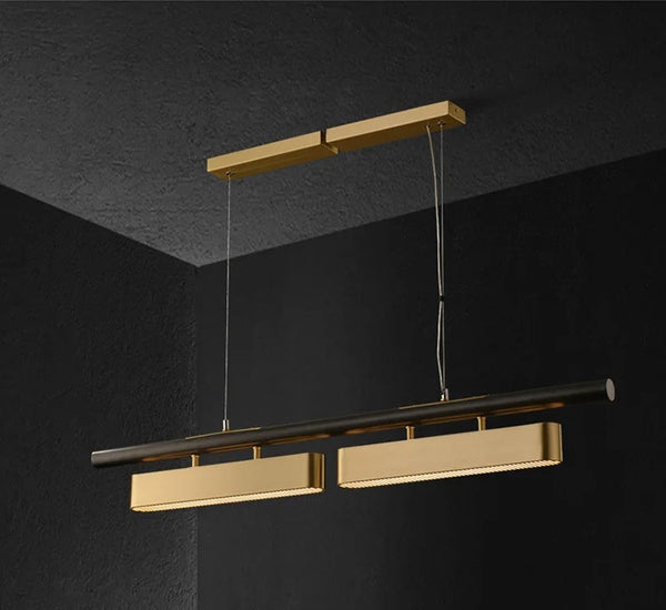 Industrial Modern Linear Segment LED Hanging Lamp Island Pendant Light