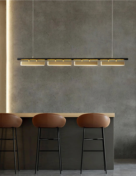 Industrial Modern Linear Segment LED Hanging Lamp Island Pendant Light