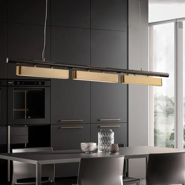 Industrial Modern Linear Segment LED Hanging Lamp Island Pendant Light