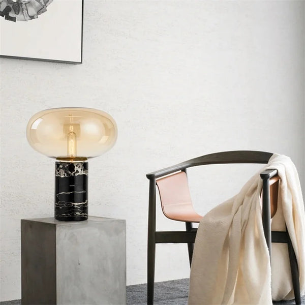 Modern Minimalist Marble Base Table Lamp E27 Bedside Ornament Light