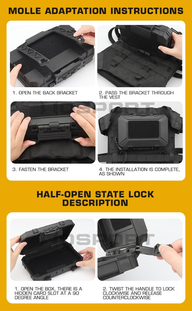 Tactical Equipment Storage Box Foam Padded Gun Safety Hard Shell Carry ...