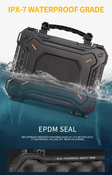 Tactical Gun Safety Hard Shell Carry Case Foam Padded Pistol & Equipment Storage Box 12.6in