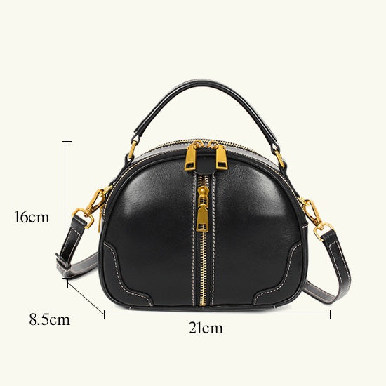 Women Genuine Leather Ellipse Shell Versatile Handbag