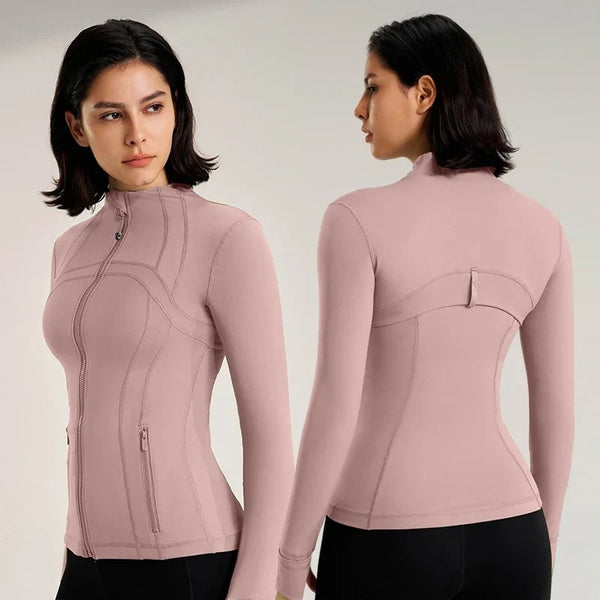 Women Slim Fit Yoga Jacket Elastic Fitness Top