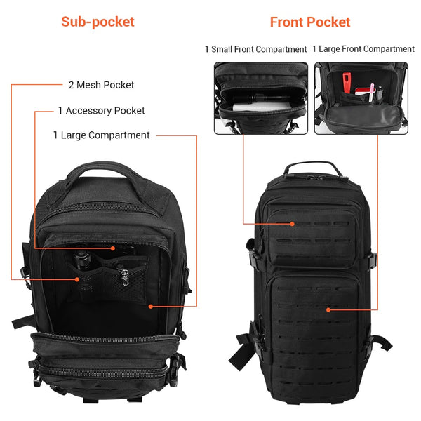 1000D Tactical MOLLE Softback Backpack 30L