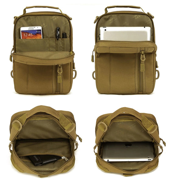 600D Tactical Multi-function Sling Bag USB Charging Waterproof