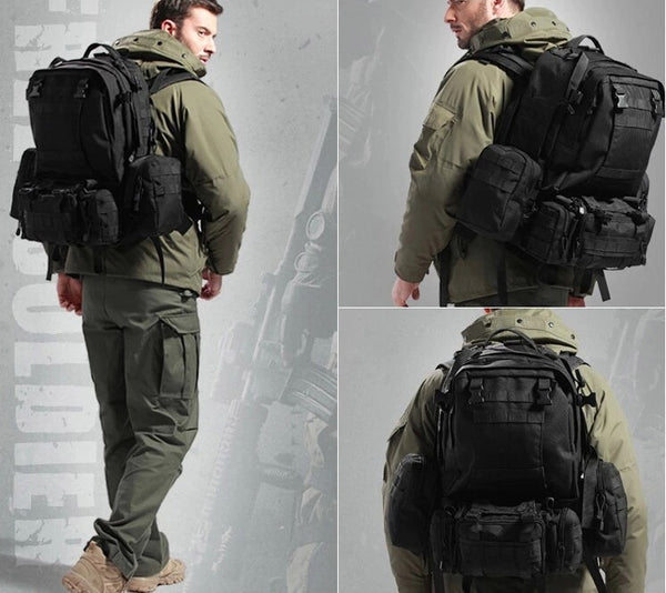 800D Tactical MOLLE 4-in-1 Multi-functional Combination Backpack 50L