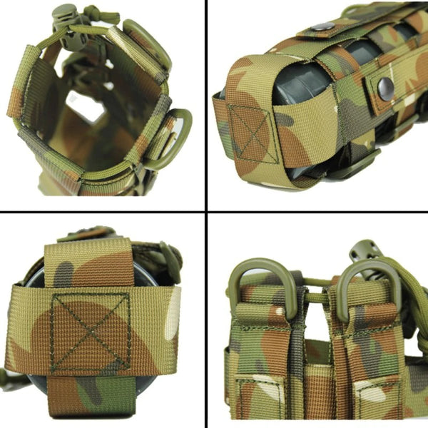 Tactical MOLLE Water Bottle Pouch Kettle Bag Adjustable Waterproof 0.5-2.5L