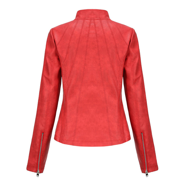 Women PU Faux Leather Streetwear Biker Jacket