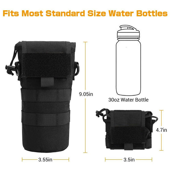 1000D Tactical MOLLE Water Bottle Pouch Bag Foldable Waterproof 0.5L