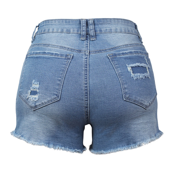 Women Patchwork Denim Shorts