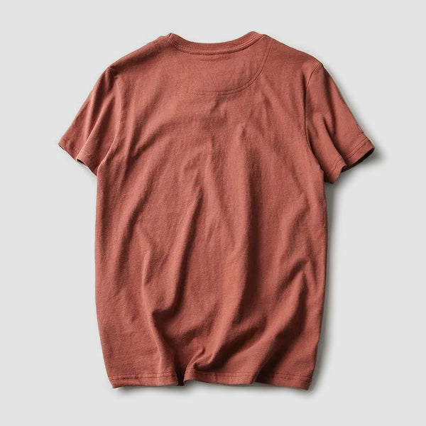 Mens Retro Printed Cotton T-Shirt Short Sleeve