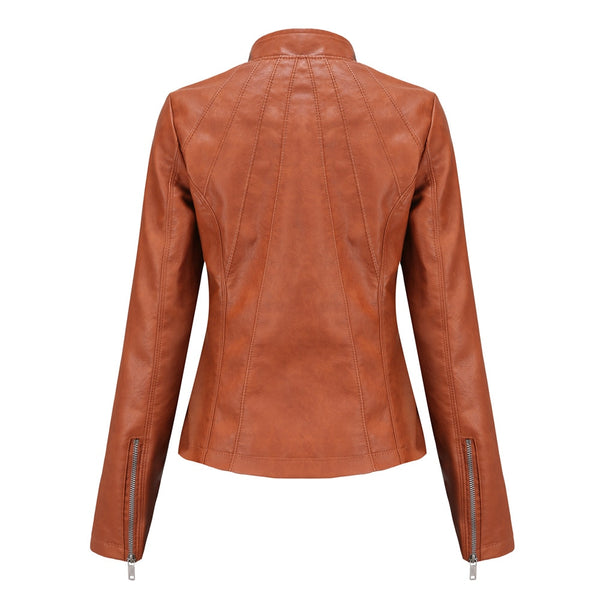 Women PU Faux Leather Streetwear Biker Jacket