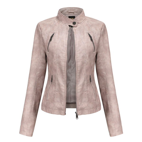 Women PU Faux Leather Streetwear Biker Jacket