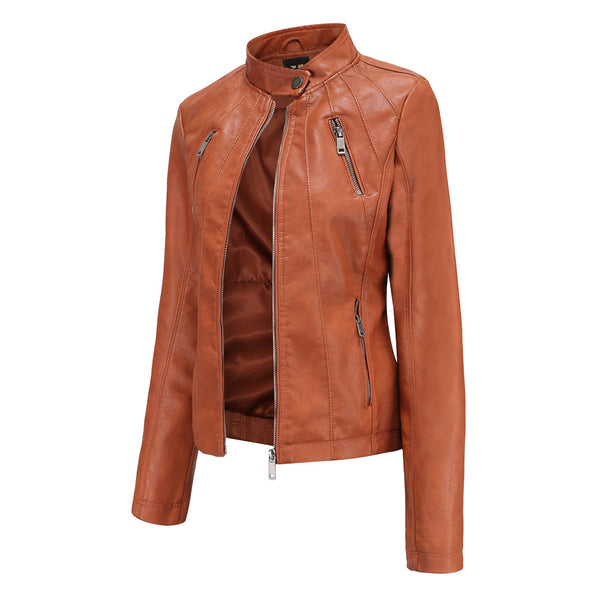 Women PU Faux Leather Streetwear Biker Jacket