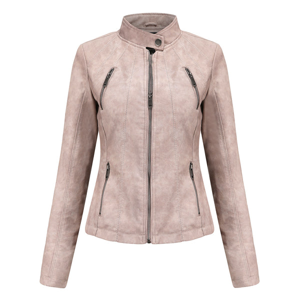 Women PU Faux Leather Streetwear Biker Jacket