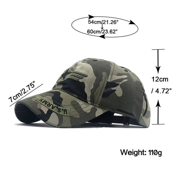 Tactical Baseball Cap US Army Emblem 54-60cm Adjustable