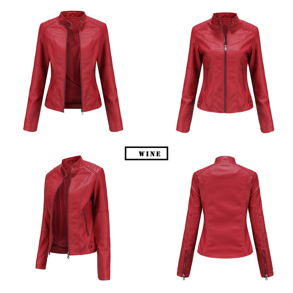 Women PU Faux Leather Urban Classic Biker Jacket