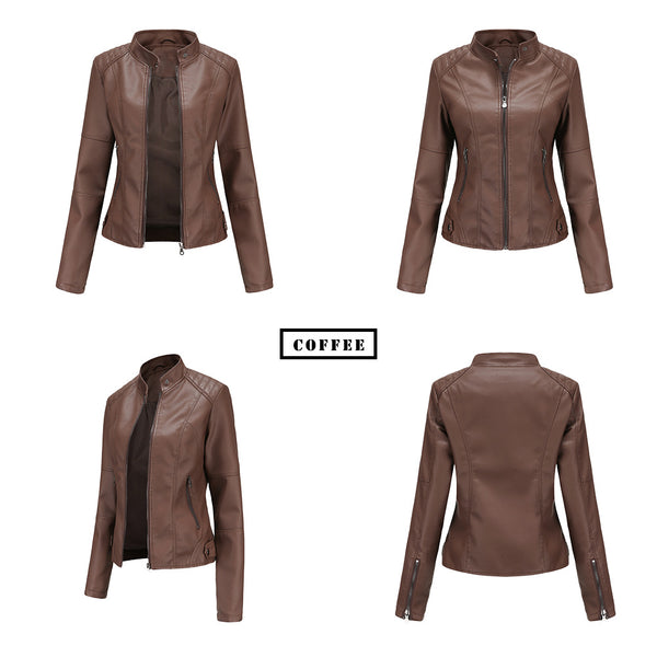 Women PU Faux Leather Urban Classic Biker Jacket