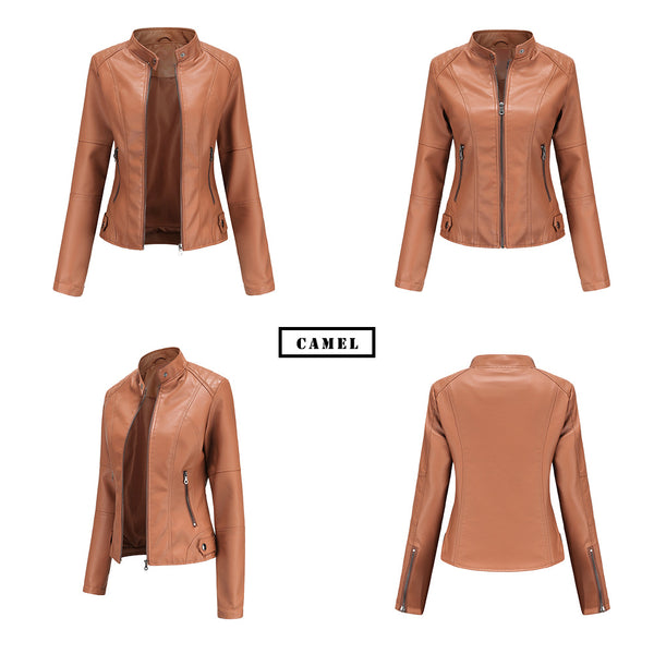 Women PU Faux Leather Urban Classic Biker Jacket