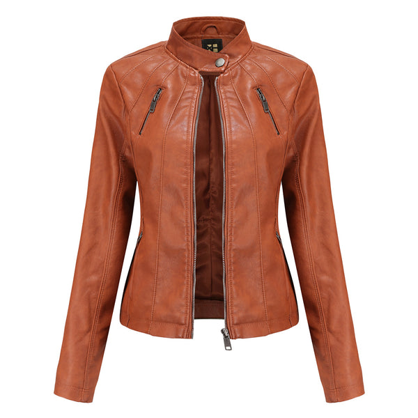 Women PU Faux Leather Streetwear Biker Jacket