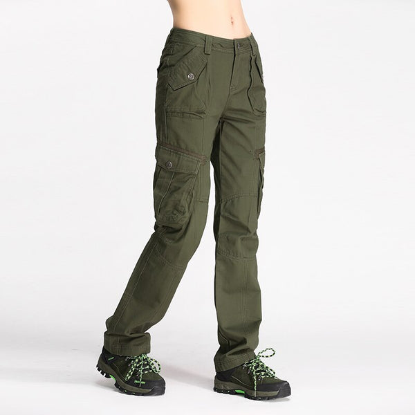 Women Cargo Pants Regular Straight Trousers