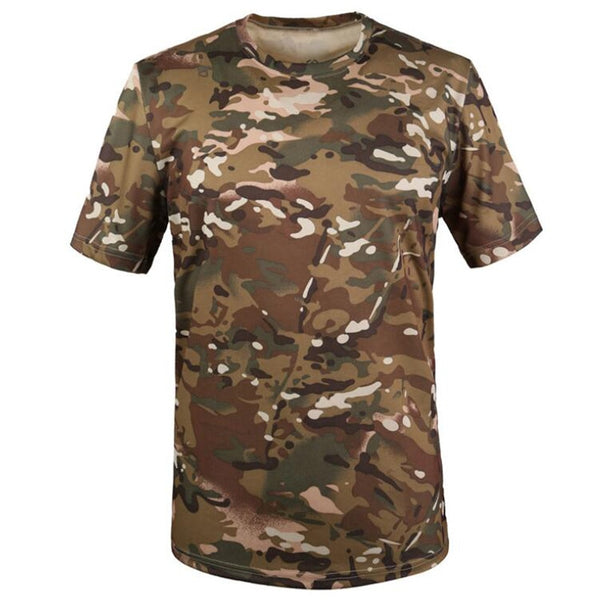 Tactical Mens Camouflage T-Shirt Short Sleeve