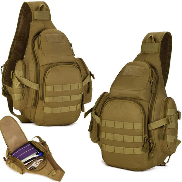 Tactical MOLLE Crossbody Shoulder Sling Bag Waterproof 20L