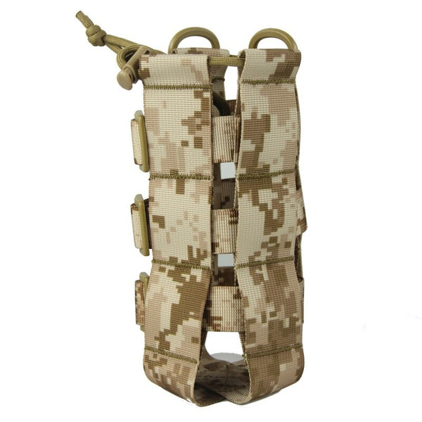 Tactical MOLLE Water Bottle Pouch Kettle Bag Adjustable Waterproof 0.5-2.5L