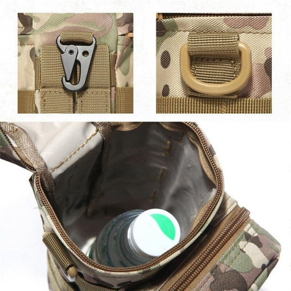 600D Tactical MOLLE Water Bottle Pouch Kettle Waist Bag 1-2L