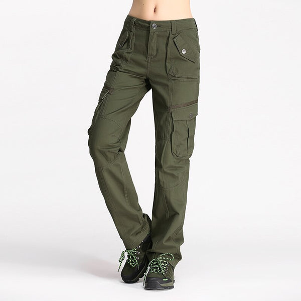 Women Cargo Pants Regular Straight Trousers