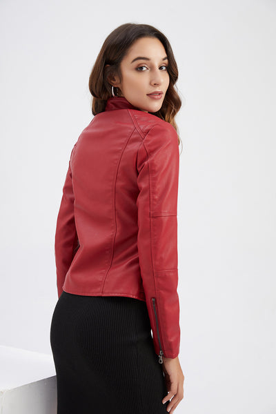 Women PU Faux Leather Urban Classic Biker Jacket