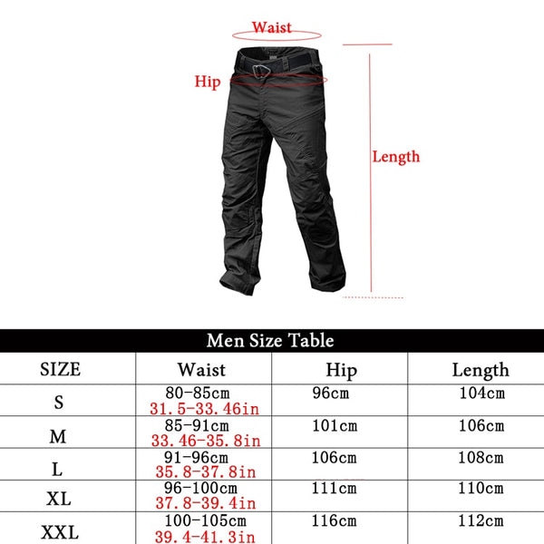 Tactical Mens Cargo Pants Urban Trousers Ripstop Waterproof