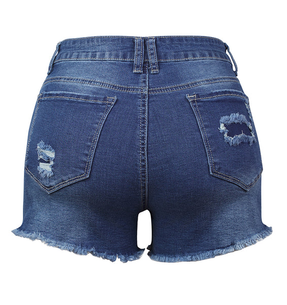 Women Patchwork Denim Shorts