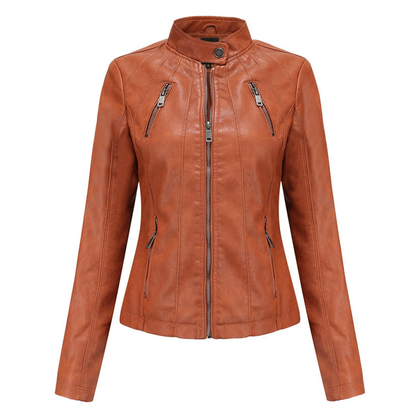 Women PU Faux Leather Streetwear Biker Jacket