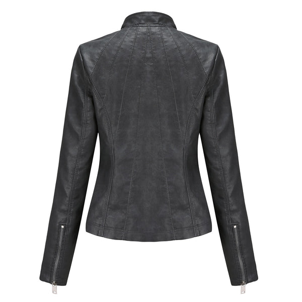 Women PU Faux Leather Streetwear Biker Jacket