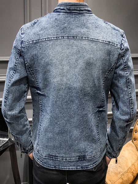 Mens New Trend Casual Slim Fit Denim Jacket